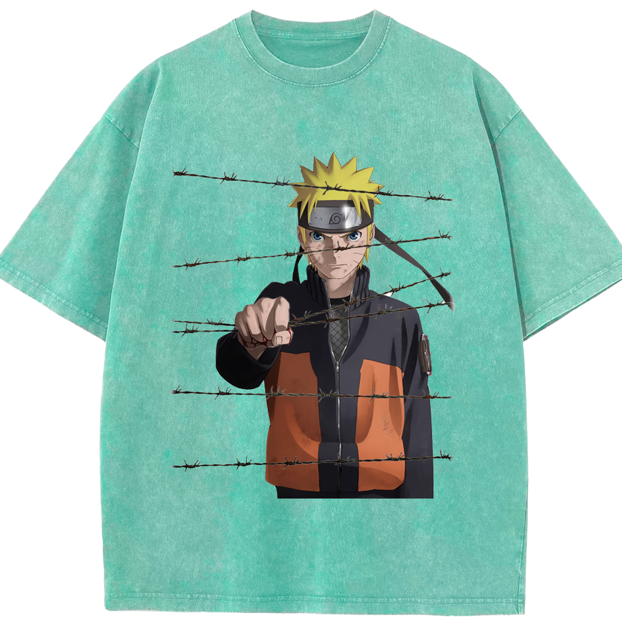 （画像用） NARUTO -ナルト- うずまき ナルト Uzumaki Naruto 綿100% ヴィンテージ風 半袖Tシャツ（フロントプリント）